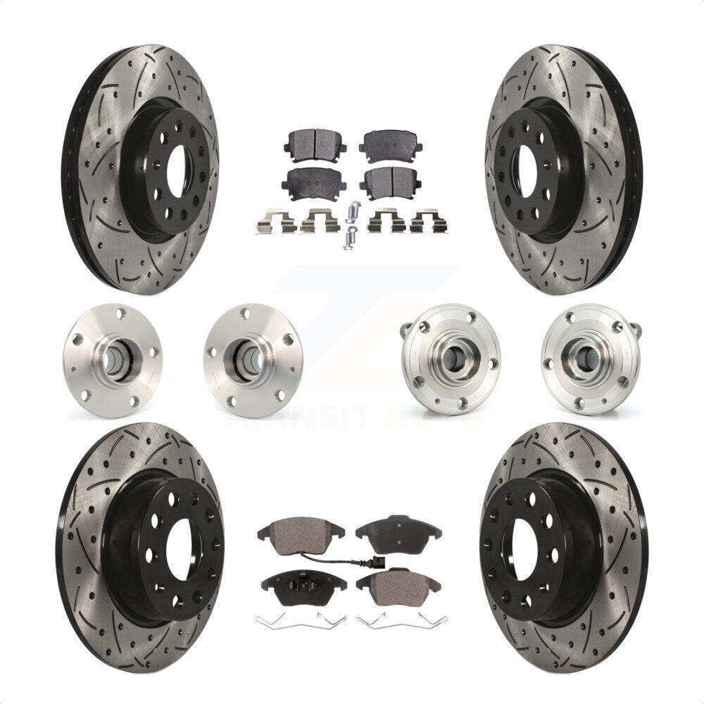 [Avant + Arrière] Kit d'ensemble roulement de roue et moyeu pour 2011 Volkswagen GTI avec 30mm bearing KBB-120495 par Transit Auto