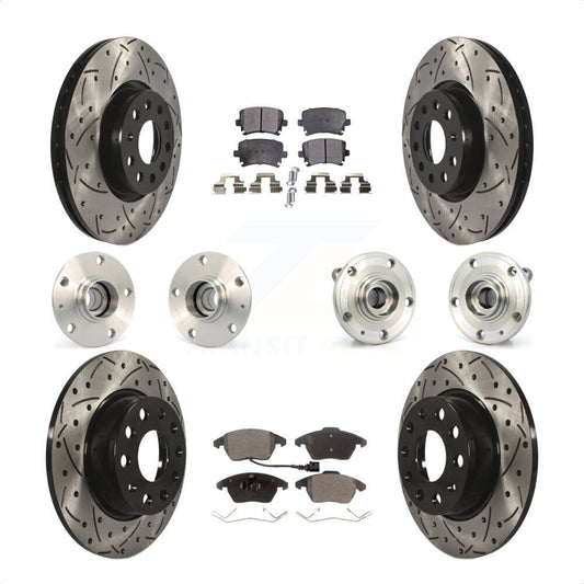 [Avant + Arrière] Kit d'ensemble roulement de roue et moyeu pour 2011 Volkswagen GTI avec 30mm bearing KBB-120495 par Transit Auto