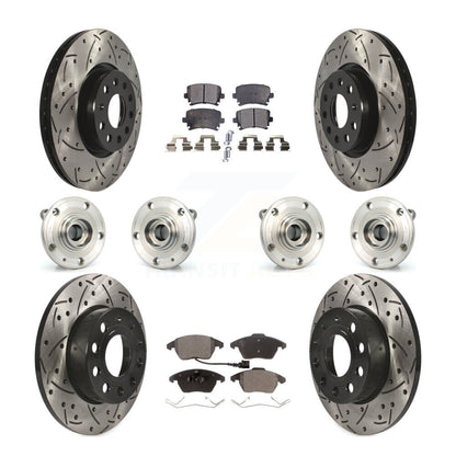[Avant + Arrière] Kit d'ensemble roulement de roue et moyeu pour 2008 Audi A3 Quattro avec 260mm Diameter Rotor KBB-120496
