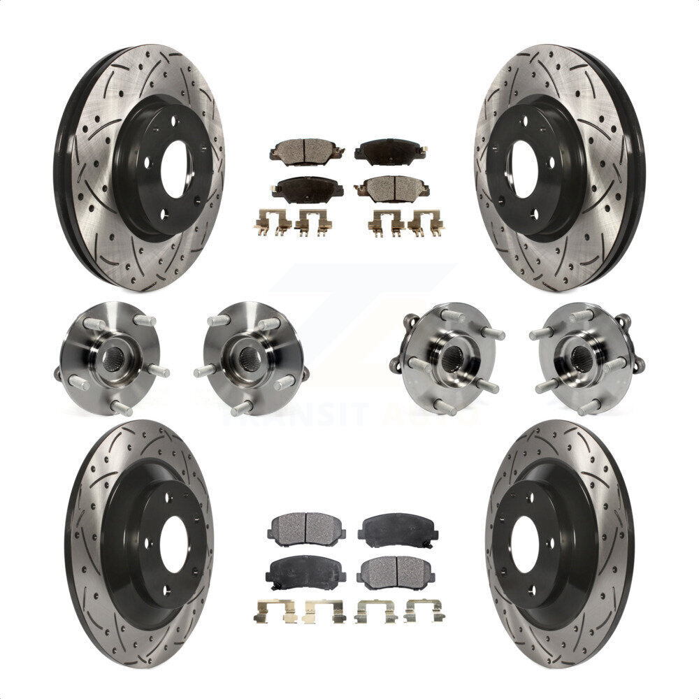 [Avant + Arrière] Kit d'ensemble roulement de roue et moyeu pour 2015 Mazda CX-5 AWD avec Electric Parking KBB-120498 par Transit Auto
