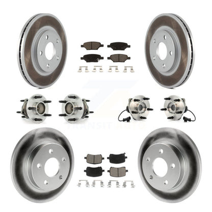 [Avant + Arrière] Kit d'ensemble roulement de roue et moyeu pour 2004-2005 Chevrolet Malibu Drum rear brakes avec 4-Wheel ABS avec 276mm Diameter Rotor KBB-120686