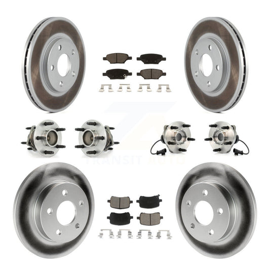 [Avant + Arrière] Kit d'ensemble roulement de roue et moyeu pour 2004-2005 Chevrolet Malibu Drum rear brakes avec 4-Wheel ABS avec 276mm Diameter Rotor KBB-120686