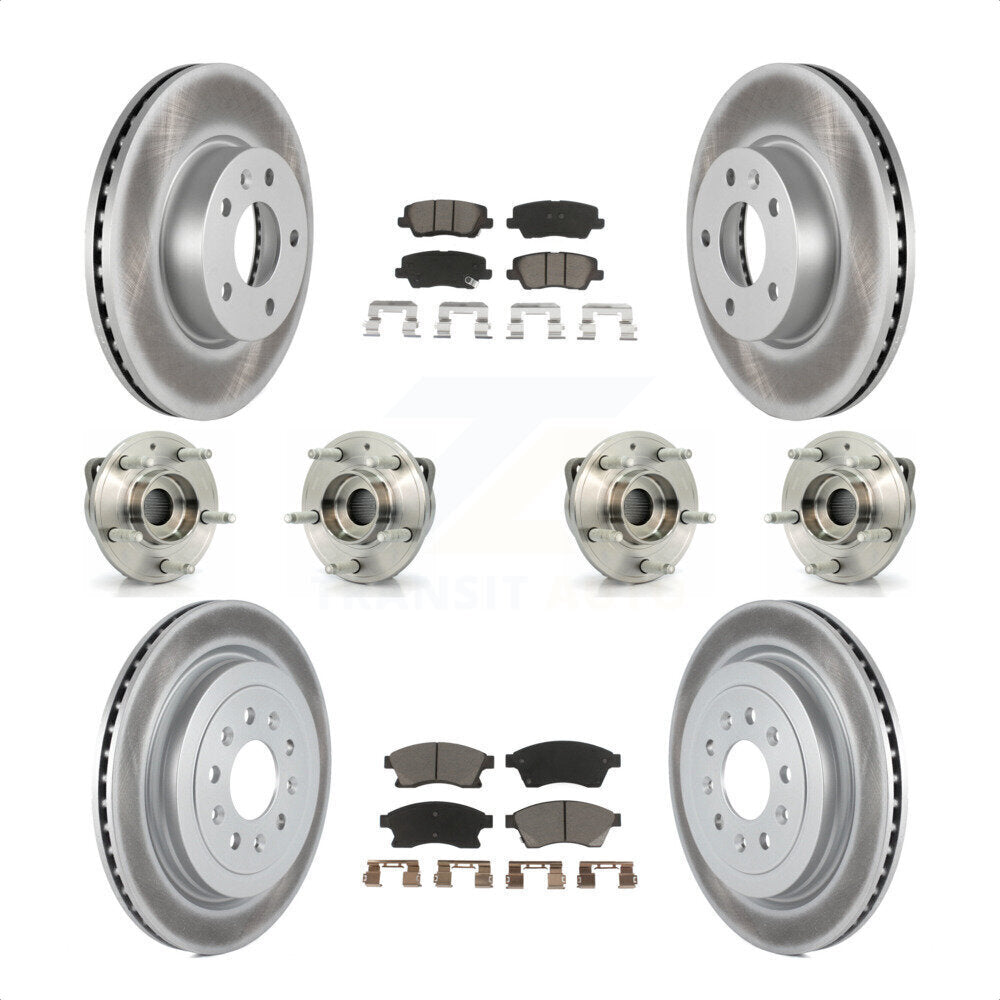 [Avant + Arrière] Kit d'ensemble roulement de roue et moyeu pour 2013-2015 Cadillac ATS AWD avec 300mm Diameter Rotor KBB-120758 par Transit Auto