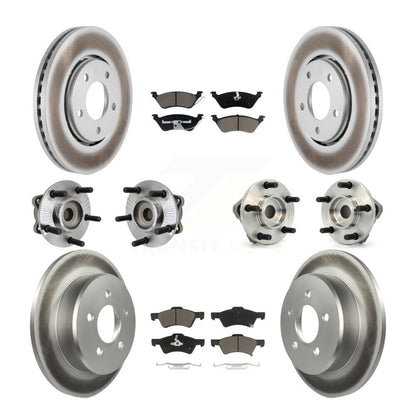 [Avant + Arrière] Kit d'ensemble roulement de roue et moyeu pour 2003-2004 Dodge Caravan Drum rear brakes avec Non-ABS KBB-120816