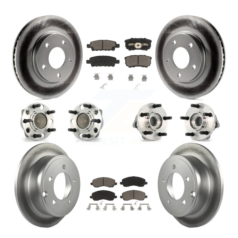 [Avant + Arrière] Kit d'ensemble roulement de roue et moyeu pour 2009 Dodge Caliber SXT avec Drum rear brakes Non-ABS KBB-120916