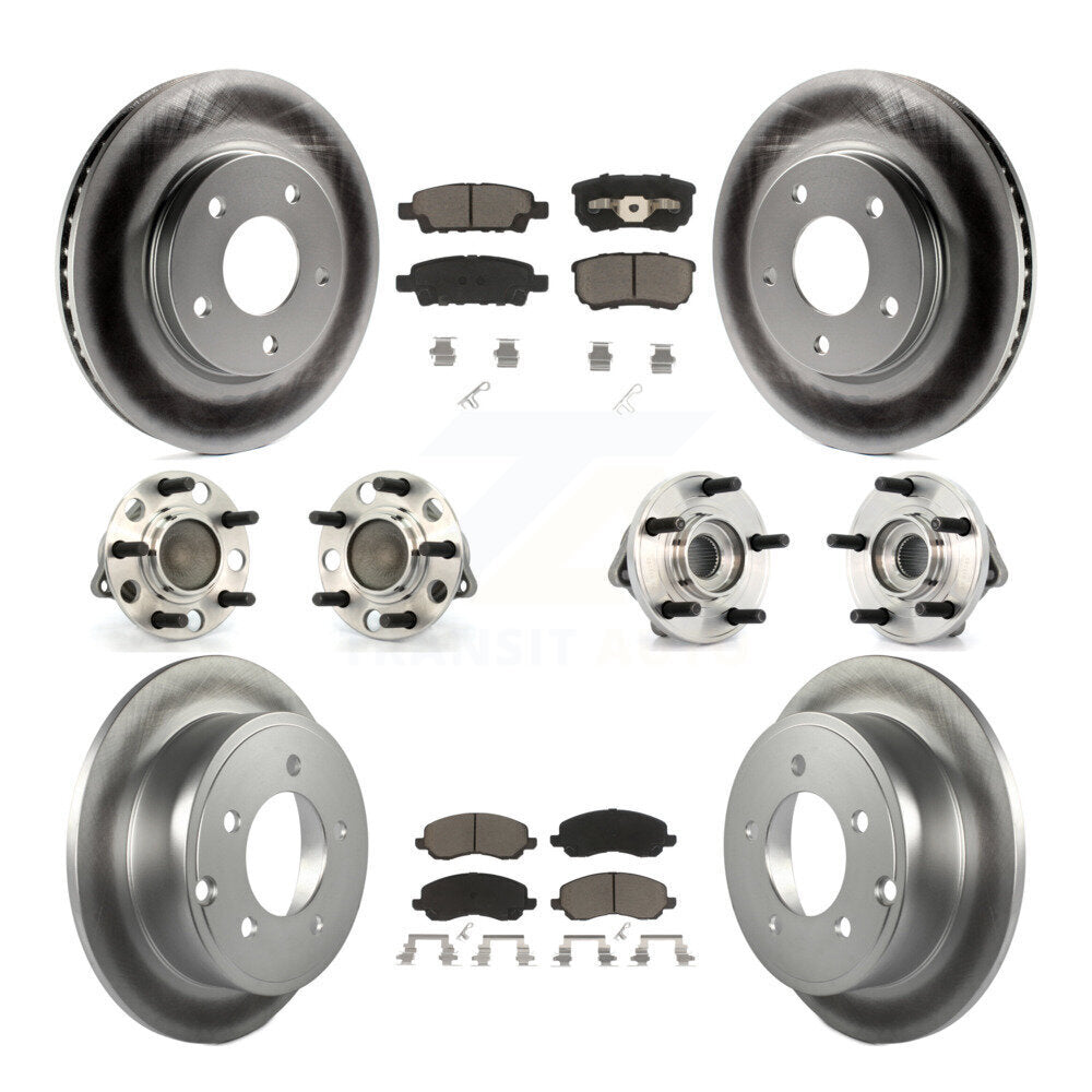 [Avant + Arrière] Kit d'ensemble roulement de roue et moyeu pour 2009 Dodge Caliber SXT avec Drum rear brakes 4-Wheel ABS KBB-120917