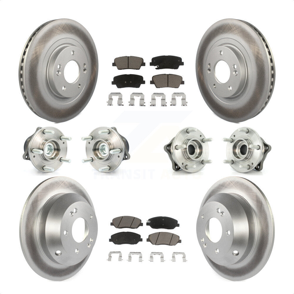 [Avant + Arrière] Kit d'ensemble roulement de roue et moyeu pour 2013-2014 Hyundai Santa Fe FWD avec 3.3L avec ABS Brakes KBB-120975 par Transit Auto