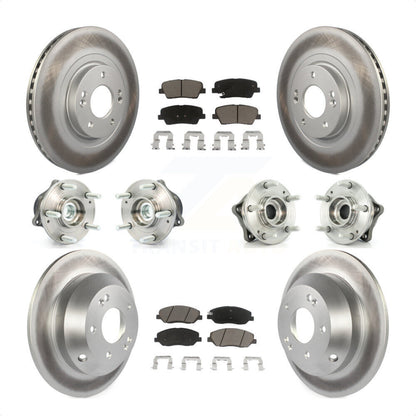 [Avant + Arrière] Kit d'ensemble roulement de roue et moyeu pour 2013-2014 Hyundai Santa Fe FWD avec 3.3L avec ABS Brakes KBB-120975 par Transit Auto