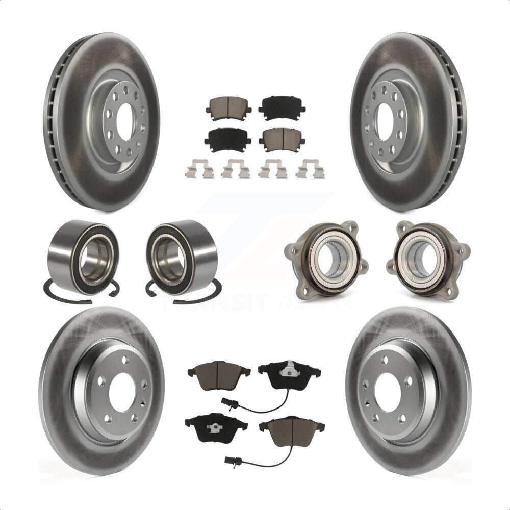 [Avant + Arrière] Kit d'ensemble roulement de roue et moyeu pour 2009 Audi A4 Quattro Convertible avec 300mm Diameter Rotor KBB-121573 par Transit Auto