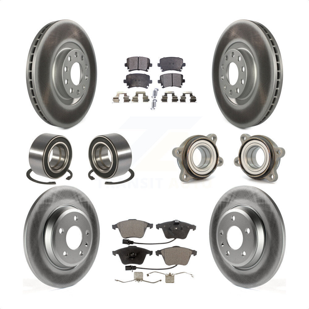 [Avant + Arrière] Kit d'ensemble roulement de roue et moyeu pour 2009 Audi A4 Quattro Convertible avec 300mm Diameter Rotor KBB-121808 par Transit Auto