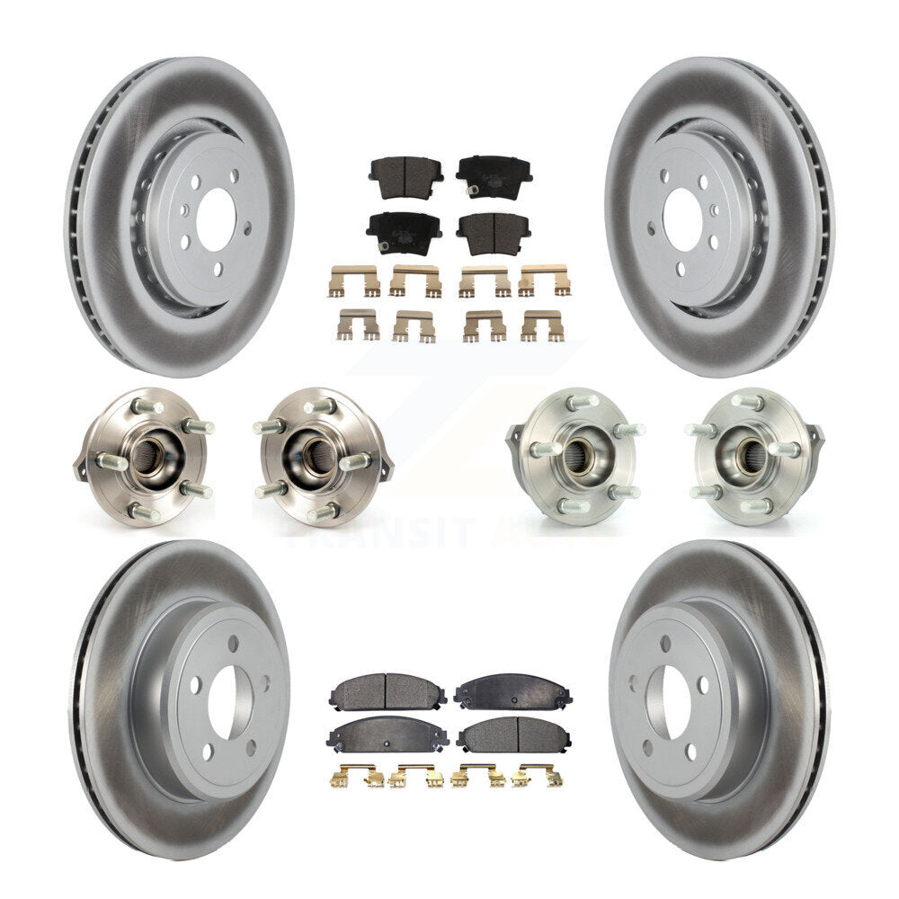 [Avant + Arrière] Kit d'ensemble roulement de roue et moyeu pour 2014 Dodge Charger AWD avec 3.6L avec 355mm Diameter Rotor KBB-121856
