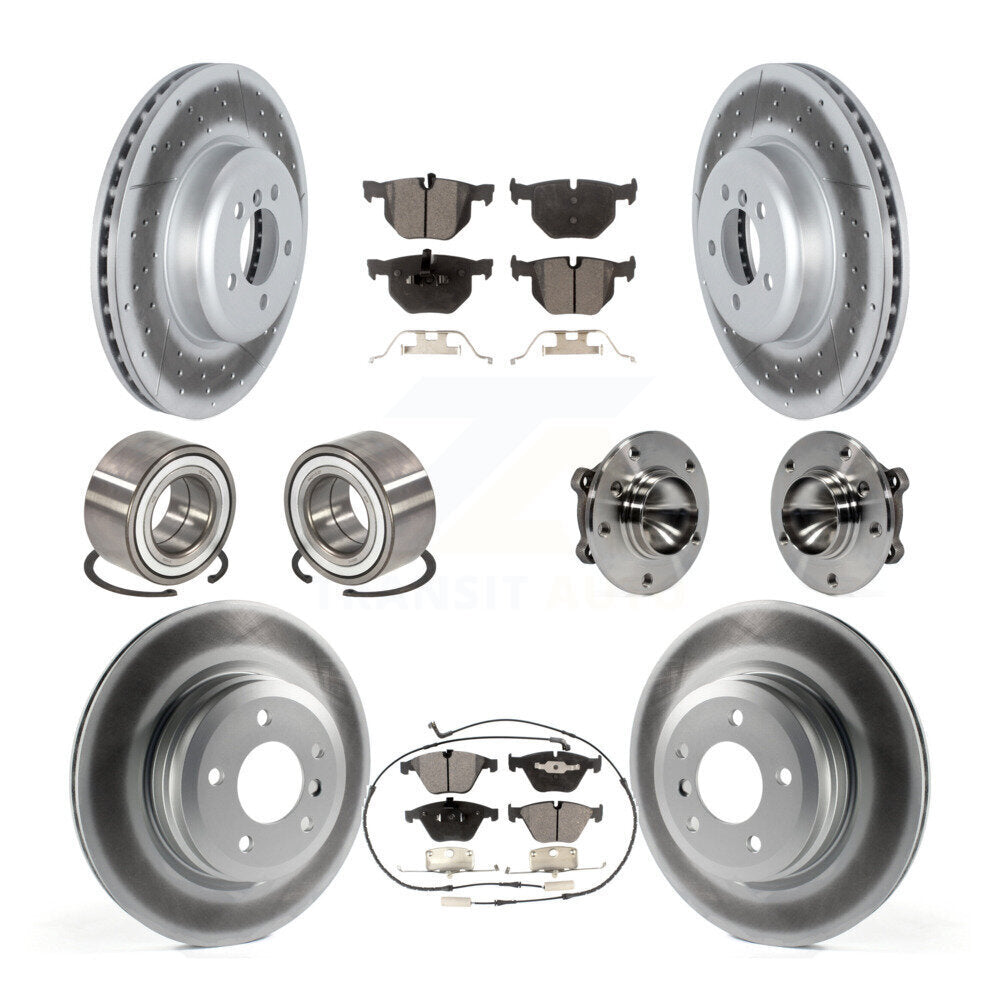 [Avant + Arrière] Kit d'ensemble roulement de roue et moyeu pour 2012 BMW 335i Convertible avec Blue Painted Calipers KBB-122772
