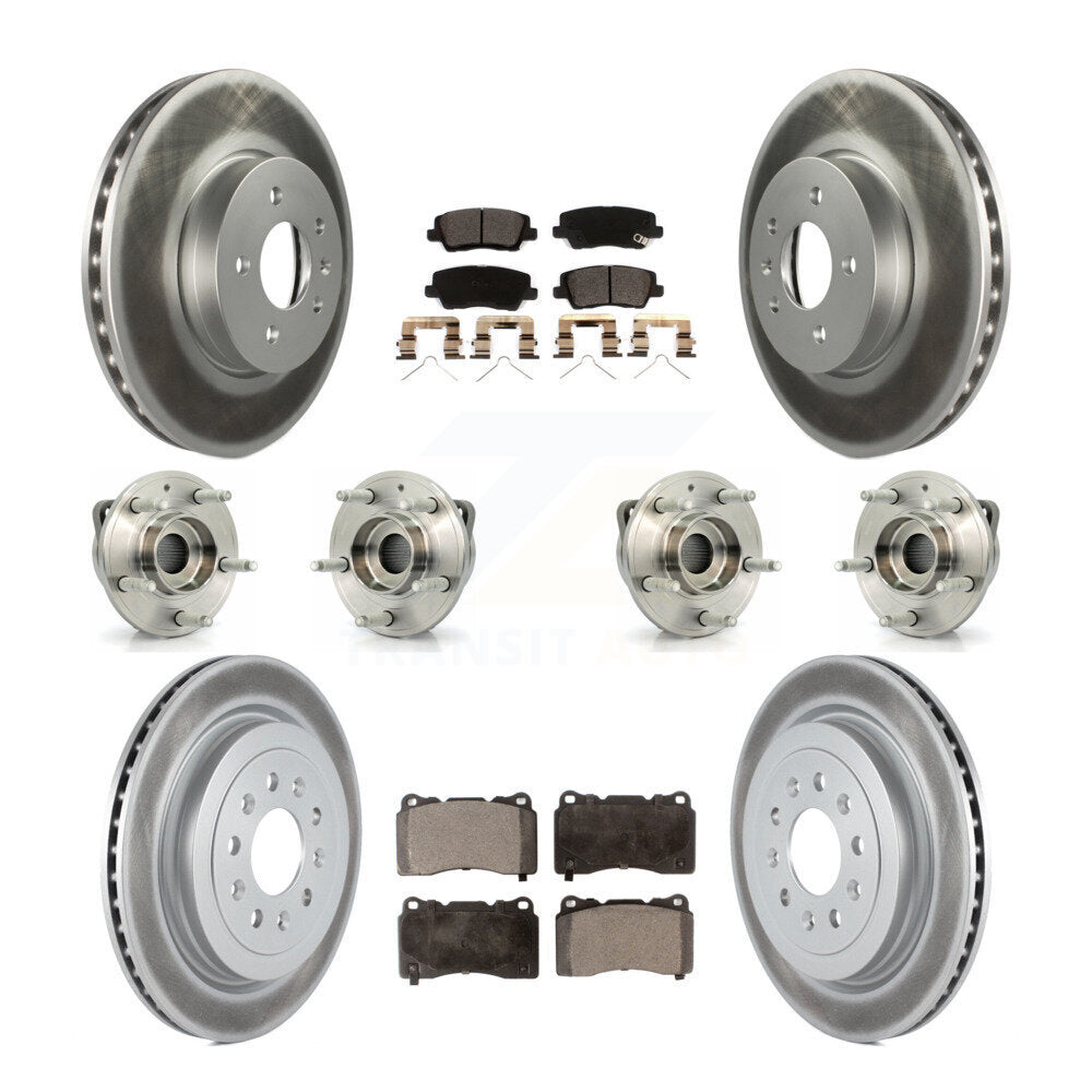 [Avant + Arrière] Kit d'ensemble roulement de roue et moyeu pour 2017 Cadillac ATS Base Luxury avec AWD 2.0L Turbocharged avec 321mm Diameter Rotor KBB-123489