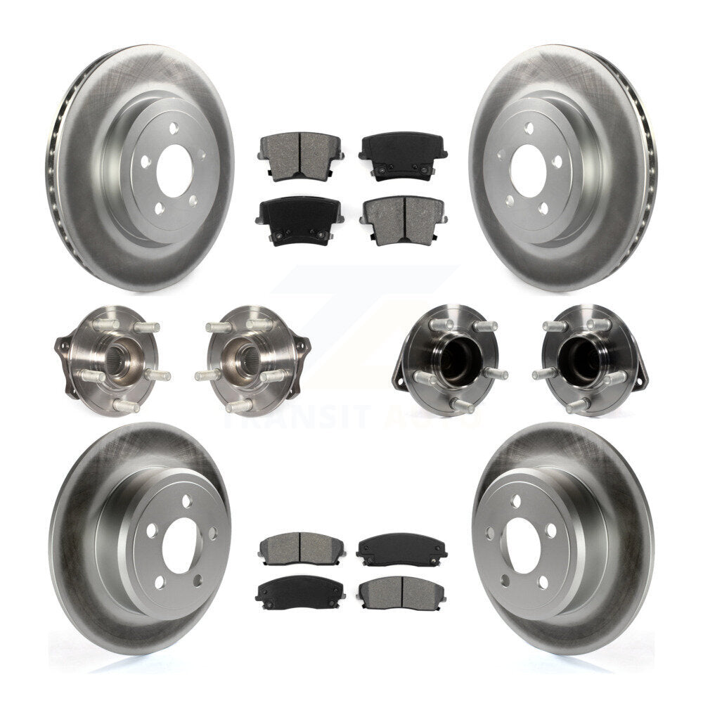 [Avant + Arrière] Kit d'ensemble roulement de roue et moyeu pour 2015-2018 Dodge Charger RWD avec 3.6L avec 345mm Diameter Rotor KBB-123557