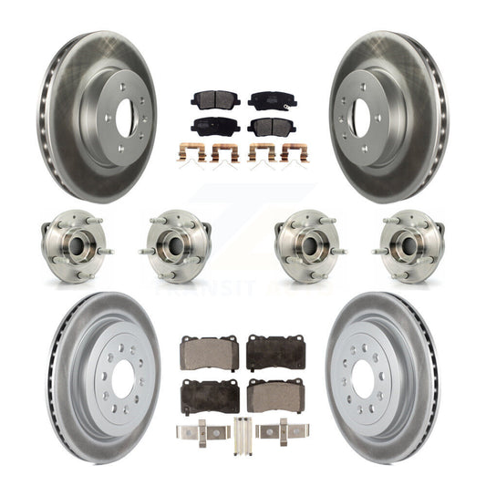 [Avant + Arrière] Kit d'ensemble roulement de roue et moyeu pour 2017 Cadillac ATS Base Luxury avec AWD 2.0L Turbocharged avec 321mm Diameter Rotor KBB-123604