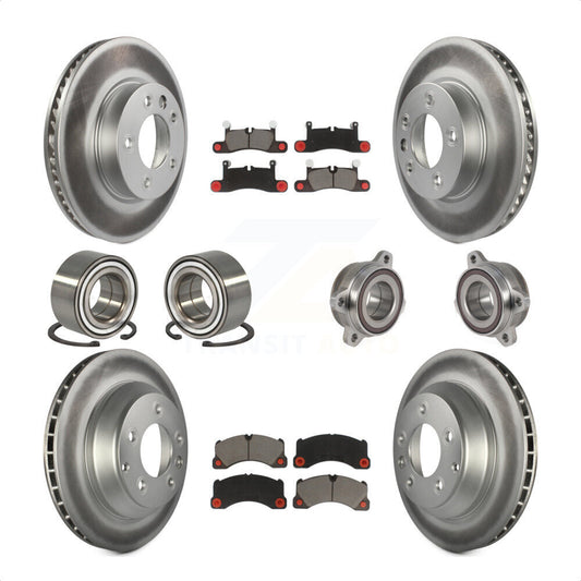 [Avant + Arrière] Kit d'ensemble roulement de roue et moyeu pour 2016 Volkswagen Touareg KBB-123638 par Transit Auto