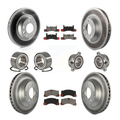 [Avant + Arrière] Kit d'ensemble roulement de roue et moyeu pour 2011-2012 Porsche Cayenne Base avec 380mm Diameter Rotor KBB-123639 par Transit Auto