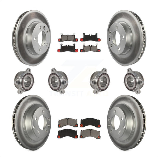 [Avant + Arrière] Kit d'ensemble roulement de roue et moyeu pour 2016 Volkswagen Touareg KBB-123664 par Transit Auto