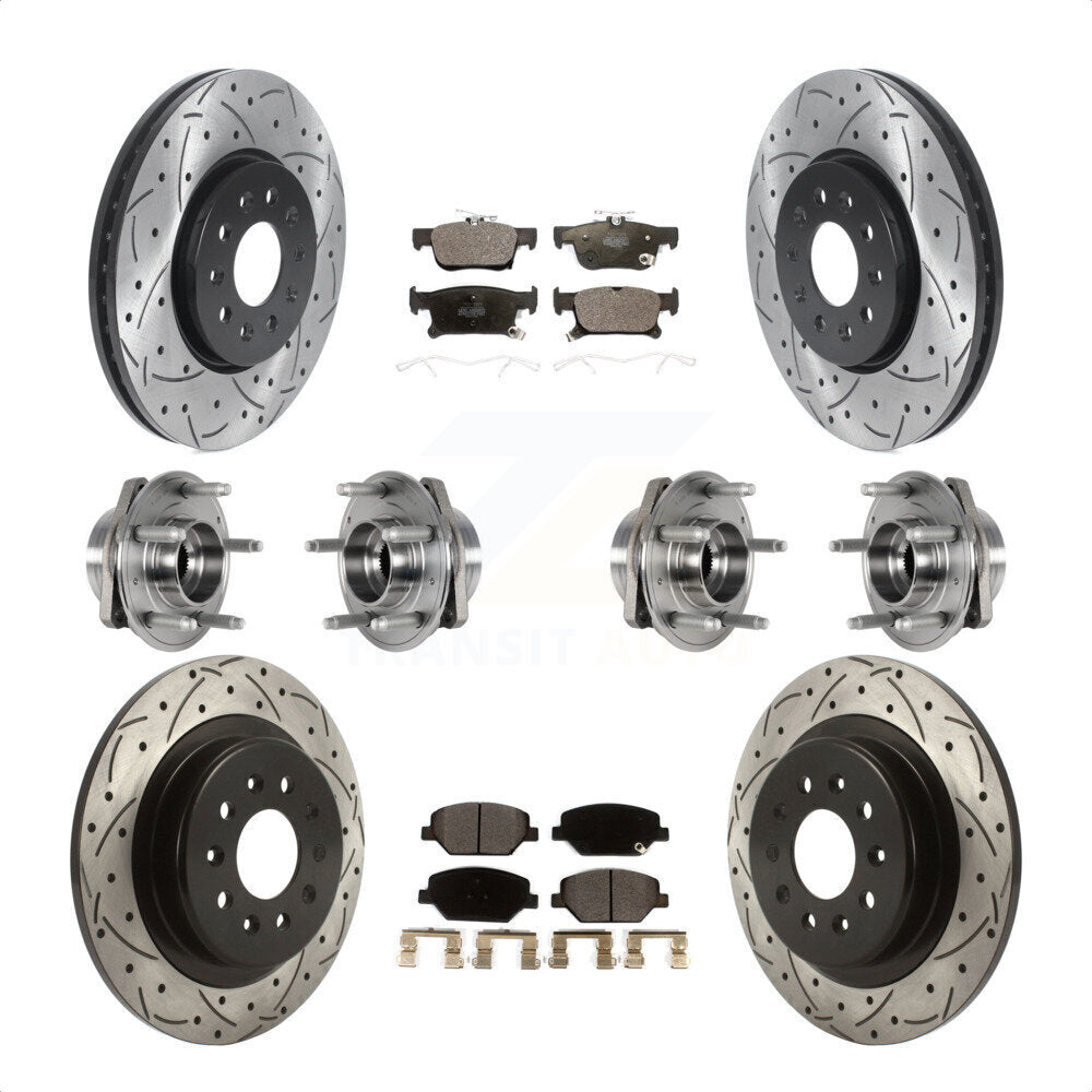 [Avant + Arrière] Kit d'ensemble roulement de roue et moyeu pour Buick Envision avec 315mm Diameter Rotor KBB-123736 par Transit Auto