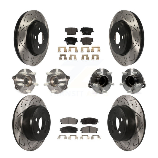[Avant + Arrière] Kit d'ensemble roulement de roue et moyeu pour 2015-2018 Dodge Charger RWD avec 3.6L avec 345mm Diameter Rotor KBB-123740