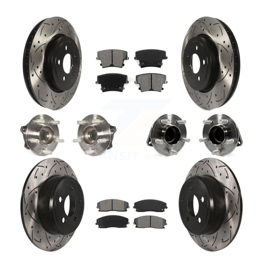 [Avant + Arrière] Kit d'ensemble roulement de roue et moyeu pour 2015-2018 Dodge Charger RWD avec 3.6L avec 345mm Diameter Rotor KBB-123760