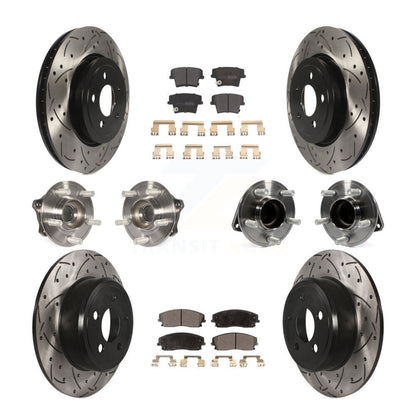 [Avant + Arrière] Kit d'ensemble roulement de roue et moyeu pour 2015-2018 Dodge Charger RWD avec 3.6L avec 345mm Diameter Rotor KBB-123802