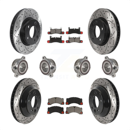 [Avant + Arrière] Kit d'ensemble roulement de roue et moyeu pour 2016 Volkswagen Touareg KBB-123845 par Transit Auto