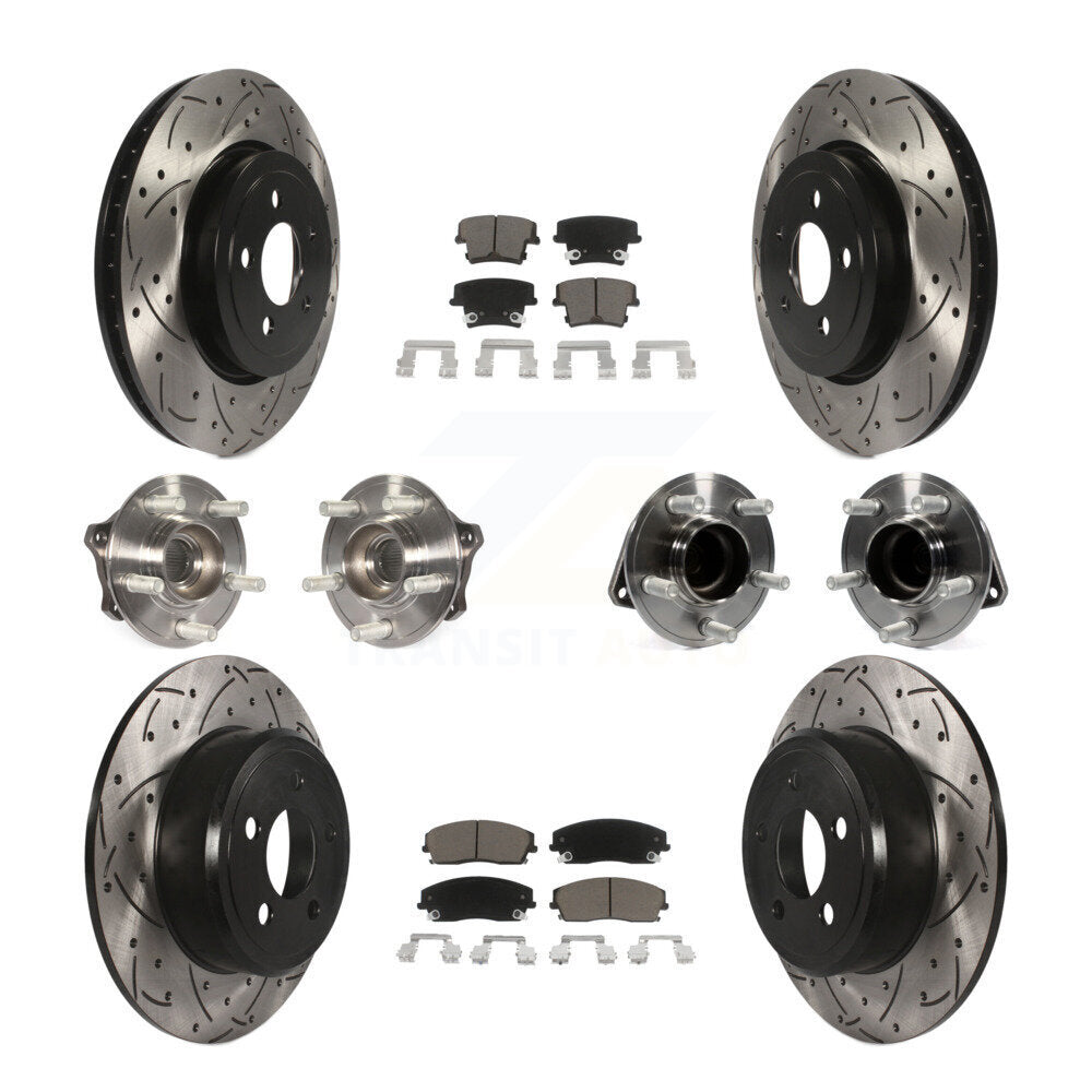 [Avant + Arrière] Kit d'ensemble roulement de roue et moyeu pour 2015-2018 Dodge Charger RWD avec 3.6L avec 345mm Diameter Rotor KBB-123847