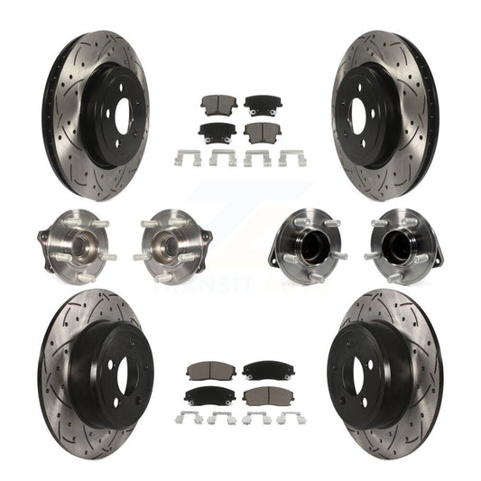 [Avant + Arrière] Kit d'ensemble roulement de roue et moyeu pour 2015-2018 Dodge Charger RWD avec 3.6L avec 345mm Diameter Rotor KBB-123847