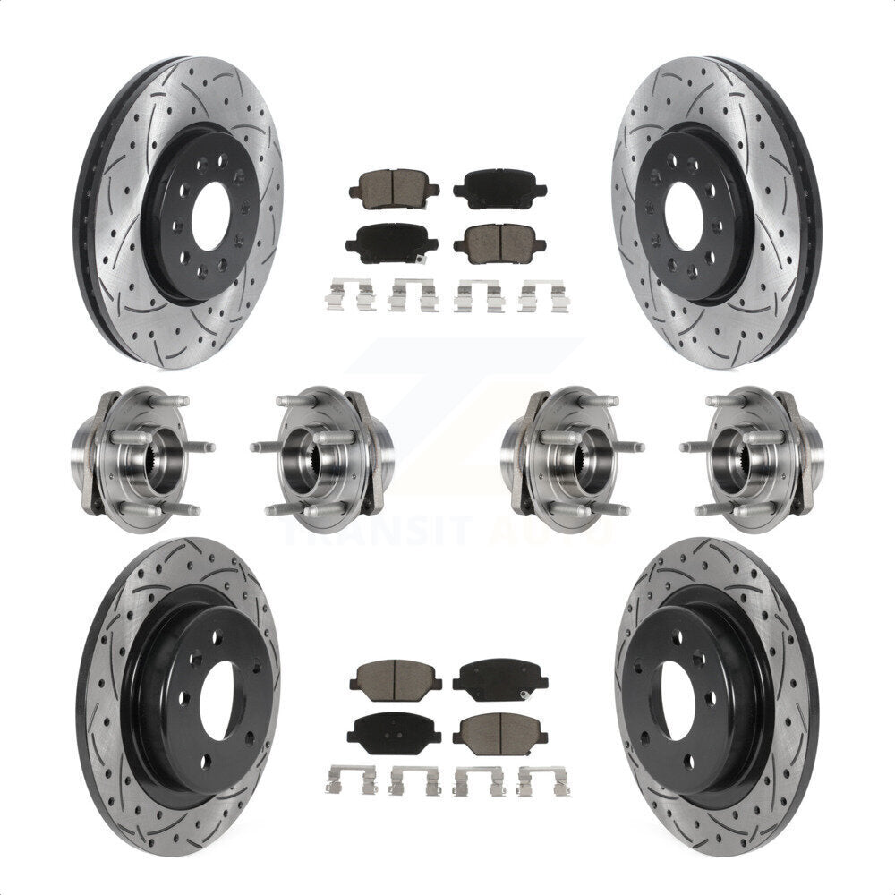 [Avant + Arrière] Kit d'ensemble roulement de roue et moyeu pour 2017-2018 Buick LaCrosse AWD avec 17" Factory Wheels KBB-123868 par Transit Auto