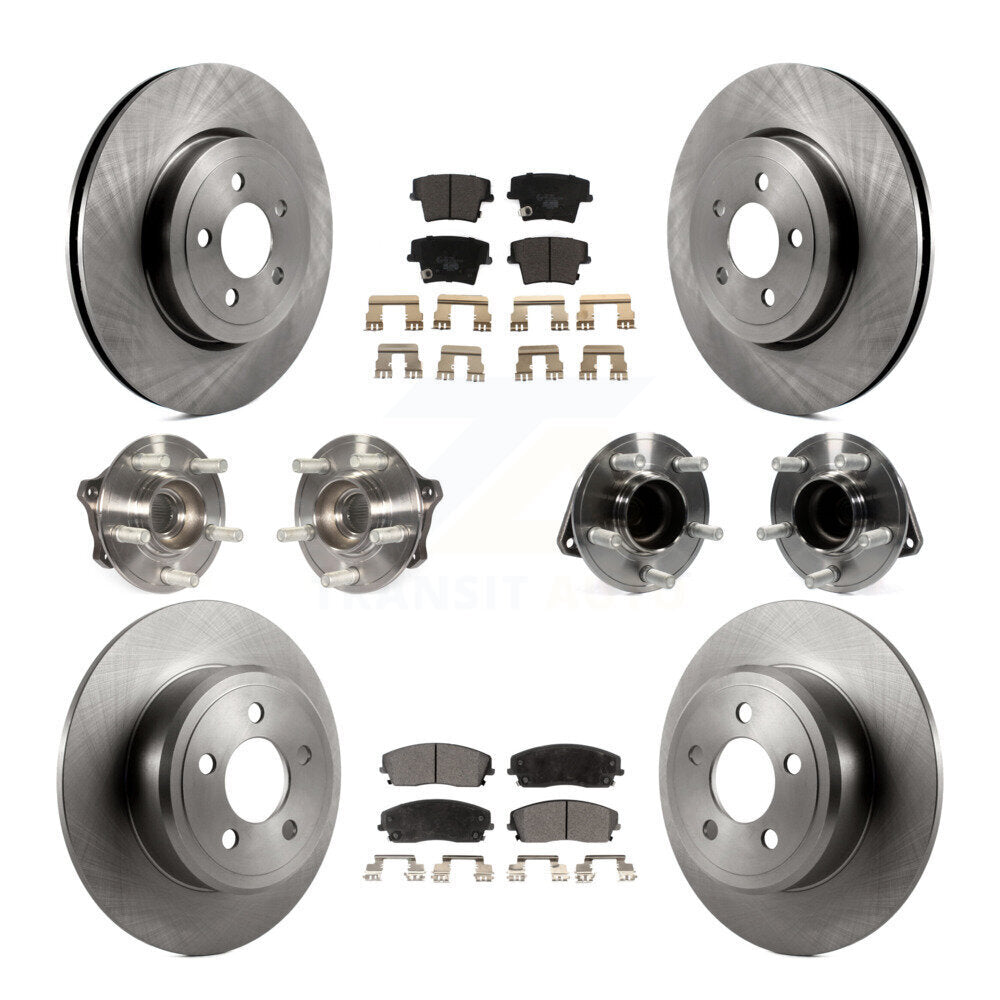 [Avant + Arrière] Kit d'ensemble roulement de roue et moyeu pour 2015-2018 Dodge Charger RWD avec 3.6L avec 345mm Diameter Rotor KBB-123879