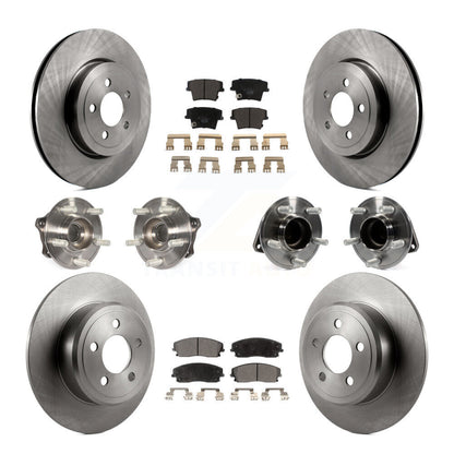 [Avant + Arrière] Kit d'ensemble roulement de roue et moyeu pour 2015-2018 Dodge Charger RWD avec 3.6L avec 345mm Diameter Rotor KBB-123879