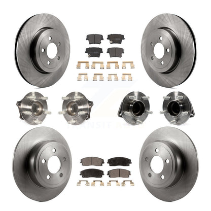 [Avant + Arrière] Kit d'ensemble roulement de roue et moyeu pour 2015-2018 Dodge Charger RWD avec 3.6L avec 345mm Diameter Rotor KBB-123950