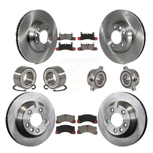 [Avant + Arrière] Kit d'ensemble roulement de roue et moyeu pour 2011-2012 Porsche Cayenne Base avec 380mm Diameter Rotor KBB-123976 par Transit Auto