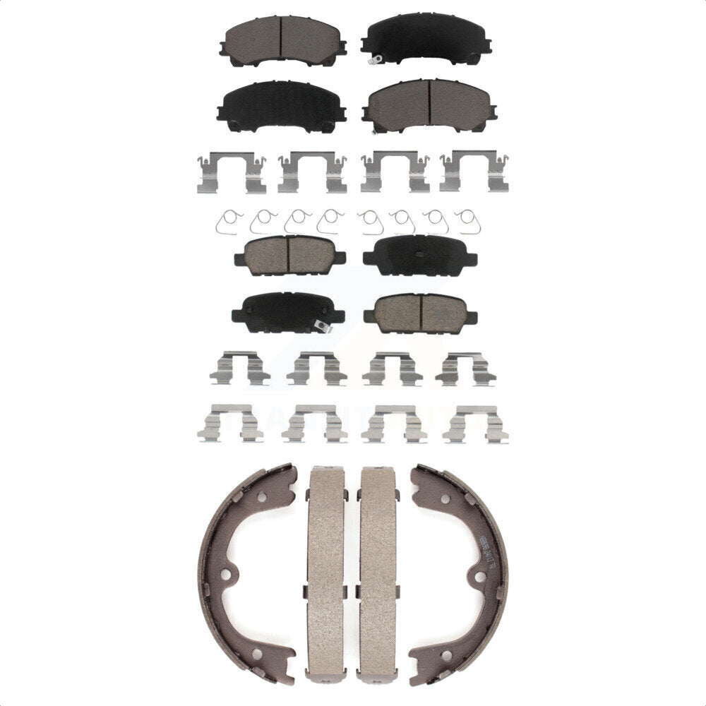 [Avant + Arrière] Kit de plaquette (céramique) de frein pour 2014 INFINITI Q50 Base Premium Hybrid KCN-100071 par Transit Auto