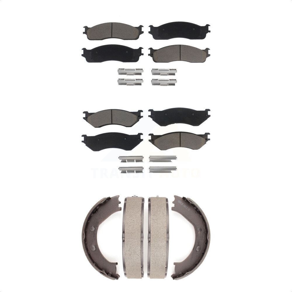 [Avant + Arrière] Kit de plaquette (céramique) de frein pour 2008 Dodge Ram 1500 Extended Crew Cab Pickup avec 5 Lug Wheels KCN-100164