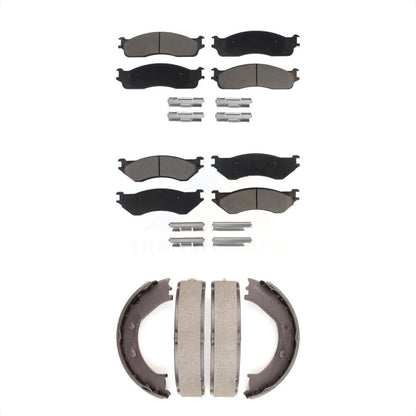 [Avant + Arrière] Kit de plaquette (céramique) de frein pour 2008 Dodge Ram 1500 Extended Crew Cab Pickup avec 5 Lug Wheels KCN-100164