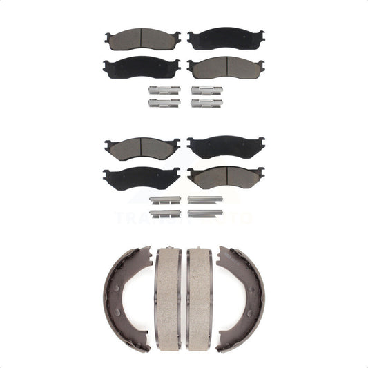 [Avant + Arrière] Kit de plaquette (céramique) de frein pour 2008 Dodge Ram 1500 Extended Crew Cab Pickup avec 5 Lug Wheels KCN-100164