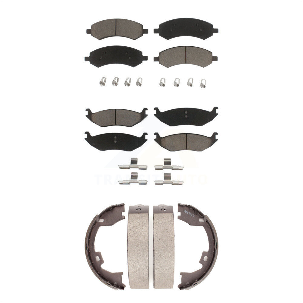 [Avant + Arrière] Kit de plaquette (céramique) de frein pour 2007-2008 Dodge Ram 1500 Standard Cab Pickup Crew avec 8 Lug Wheels KCN-100165