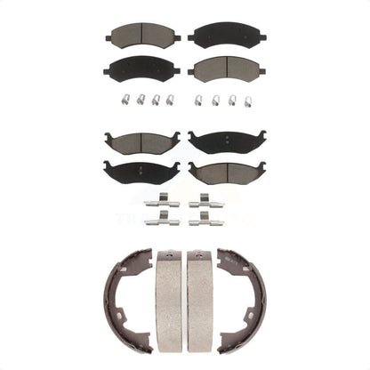 [Avant + Arrière] Kit de plaquette (céramique) de frein pour 2007-2008 Dodge Ram 1500 Standard Cab Pickup Crew avec 8 Lug Wheels KCN-100165