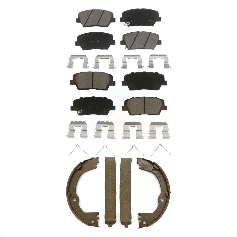 [Avant + Arrière] Kit de plaquette (céramique) de frein pour 2014-2015 Kia Sorento avec Red Painted Calipers KCN-100240