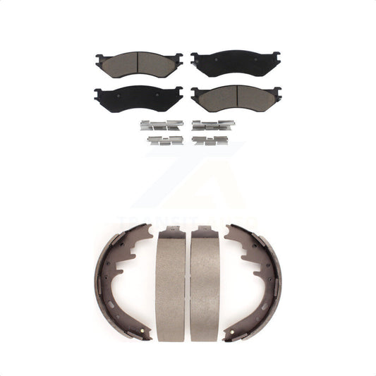 [Avant + Arrière] Kit de plaquette (céramique) de frein pour Ford F-150 Dodge Ram 1500 Van B1500 KCN-100376 par Transit Auto