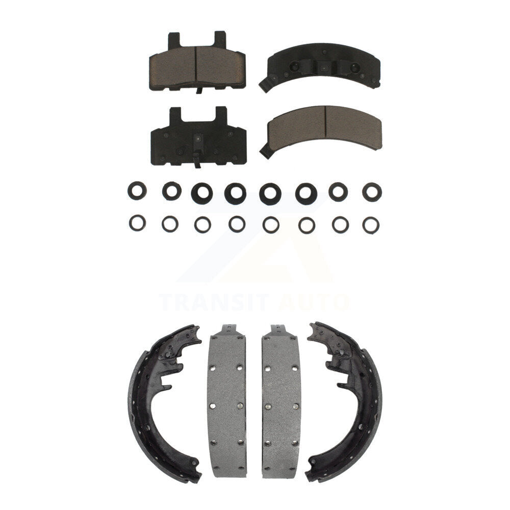 [Avant + Arrière] Kit de plaquette (céramique) de frein pour 1995-1999 Chevrolet K1500 Suburban DIESEL engine avec 6 Lug Wheels KCN-100406