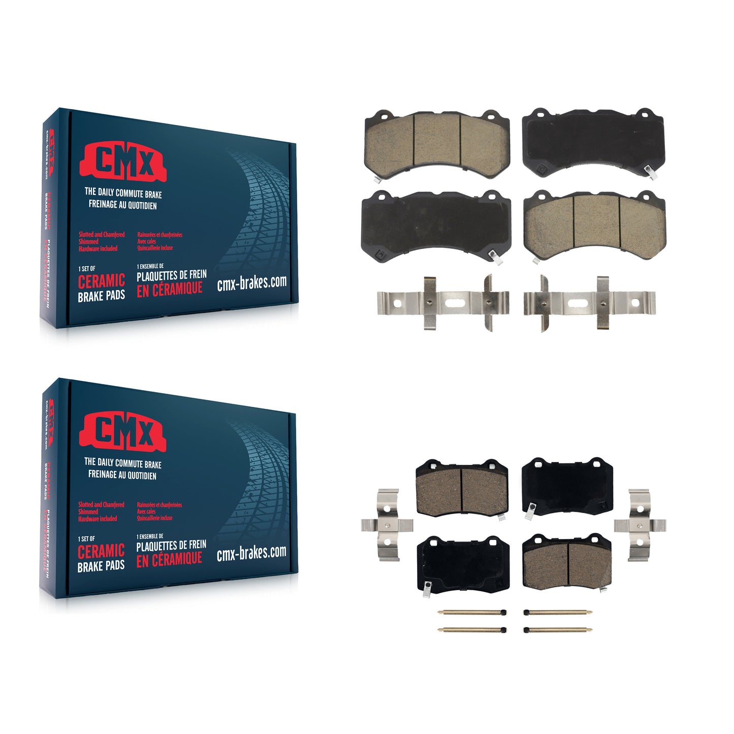 [Avant + Arrière] Kit de plaquette (céramique) de frein pour Jeep Grand Cherokee Dodge Charger Chevrolet Camaro Challenger Cadillac CTS Durango KCX-100031