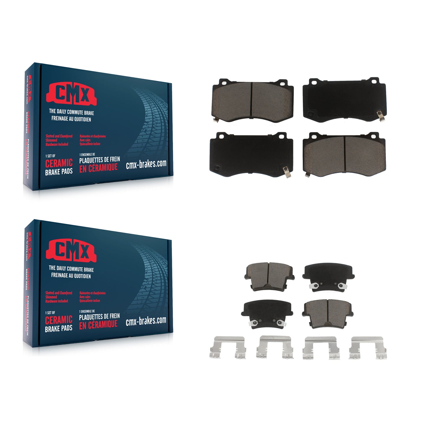 [Avant + Arrière] Kit de plaquette (céramique) de frein pour 2015 Dodge Charger R T Scat Pack avec 6.4L KCX-100033