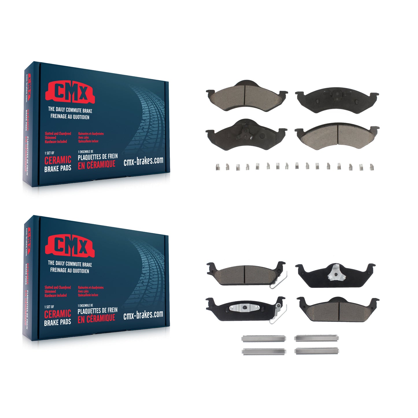 [Avant + Arrière] Kit de plaquette (céramique) de frein pour 2002 Dodge Dakota KCX-100034