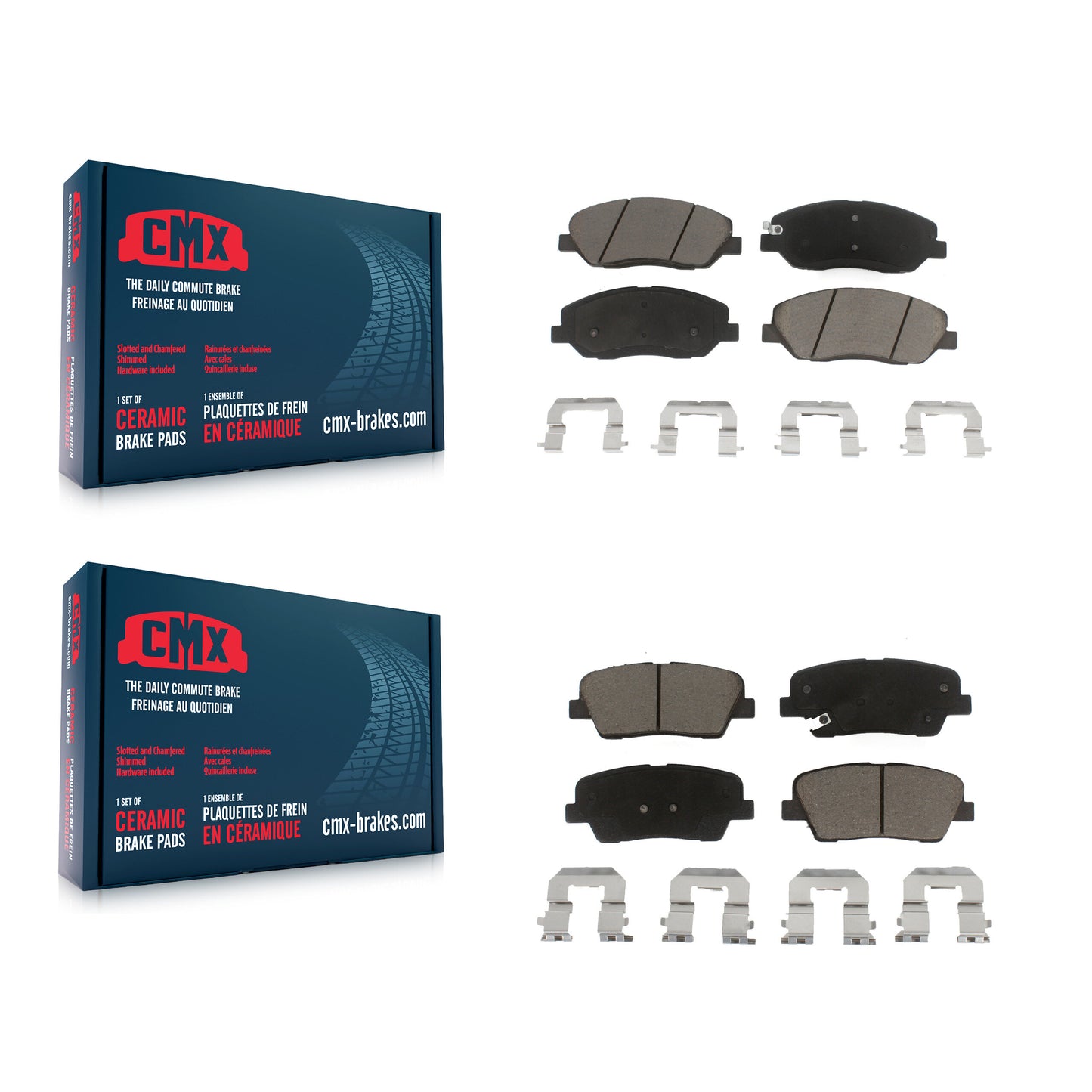 [Avant + Arrière] Kit de plaquette (céramique) de frein pour Kia Sedona Hyundai Santa Fe Entourage Genesis Borrego XL KCX-100035
