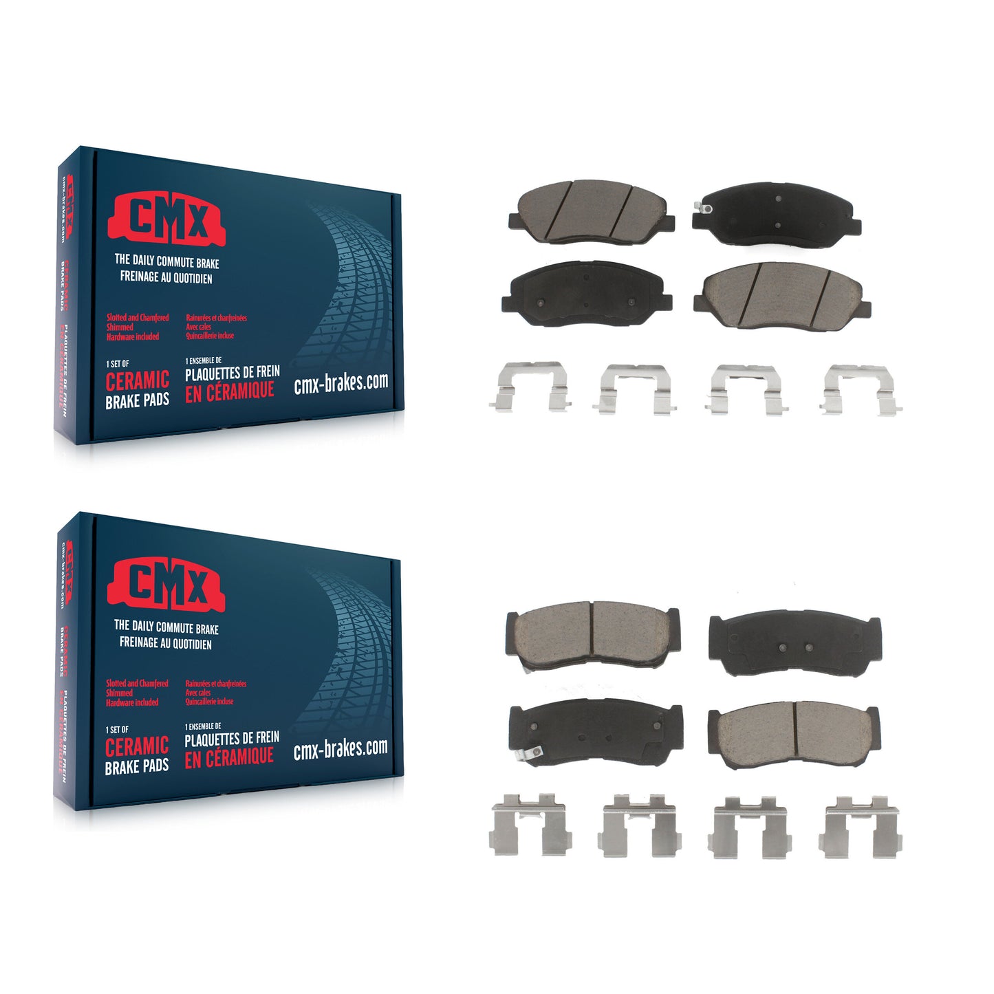 [Avant + Arrière] Kit de plaquette (céramique) de frein pour 2007-2009 Hyundai Santa Fe KCX-100036