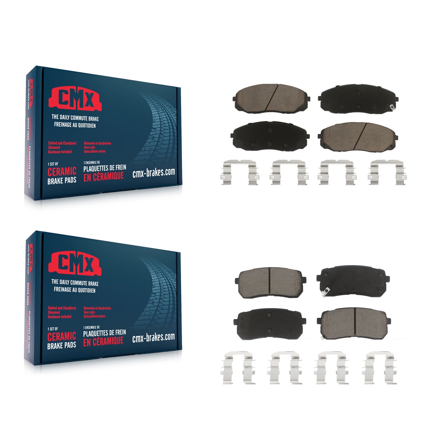 [Avant + Arrière] Kit de plaquette (céramique) de frein pour 2015-2020 Kia Sedona KCX-100055