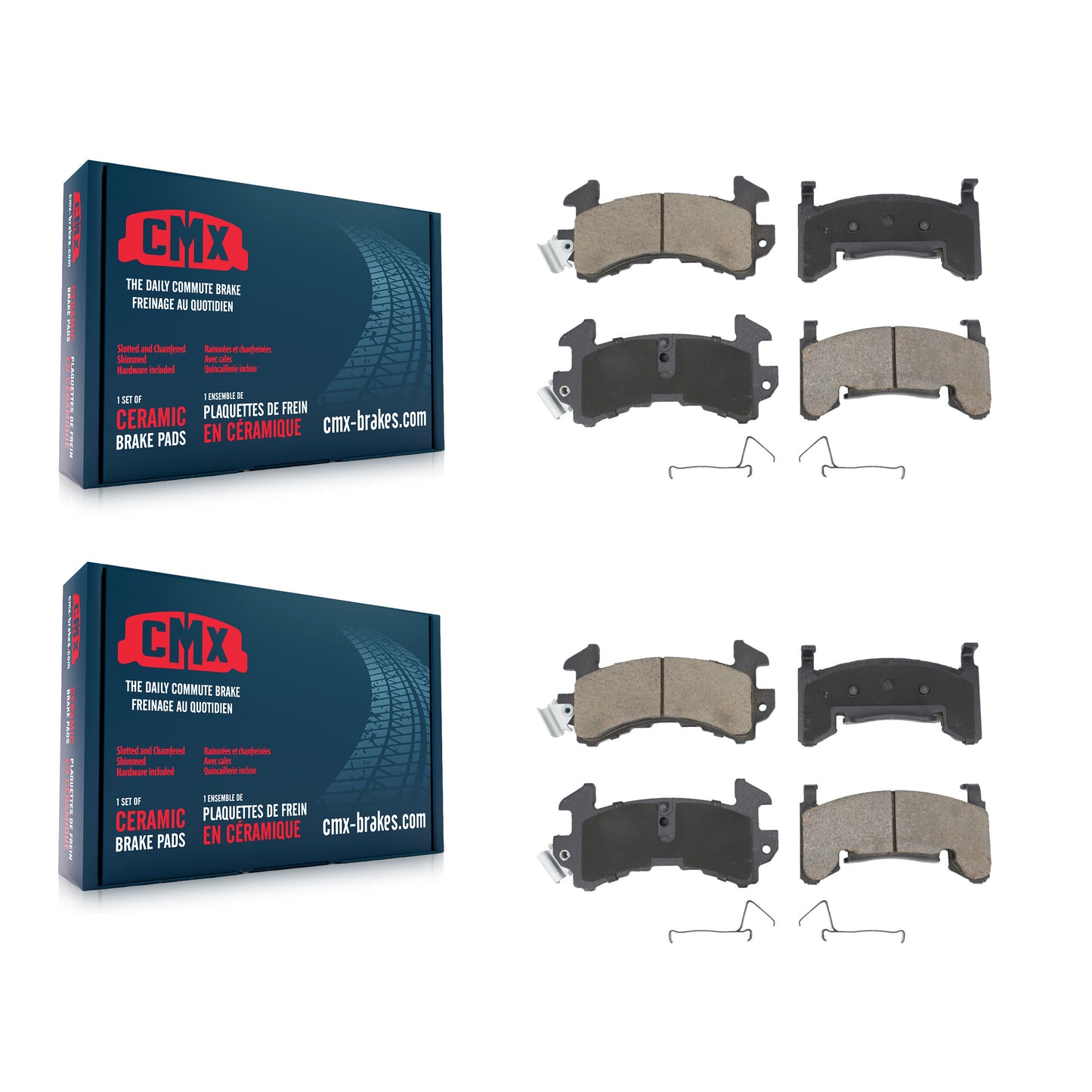 [Avant + Arrière] Kit de plaquette (céramique) de frein pour Chevrolet Camaro Pontiac Firebird Cadillac Eldorado Buick Riviera Seville Oldsmobile Toronado KCX-100056